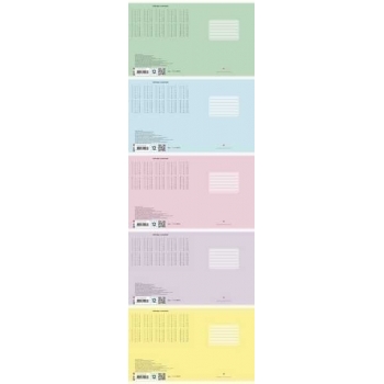 Тетрадь 12л ученическая в крупную клетку Альт КЛАССИКА. PASTEL, (без надписей), ассорти 5 дизайнов арт.7-12-489/4