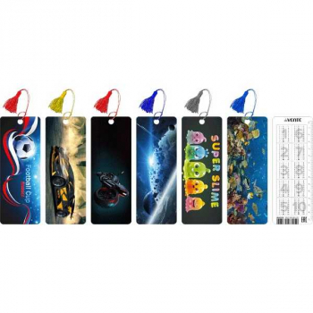 Закладка для книг, 152х57 мм, deVENTE 3D, пластик с линейкой и таблицей умножения, 6 дизайнов арт. 8065072