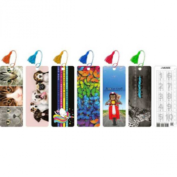 Закладка для книг, 152х57 мм, deVENTE 3D, пластик с линейкой и таблицей умножения, 6 дизайнов арт. 8065003