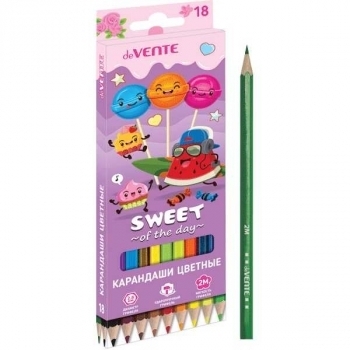 Карандаши deVENTE 18цв Sweet 2М, шестигранные, в картонной уп. арт.5023101
