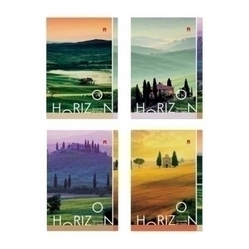 Блокнот А7 40л на скрепке Природа в клетку, ассорти 4 вида арт.3-40-511