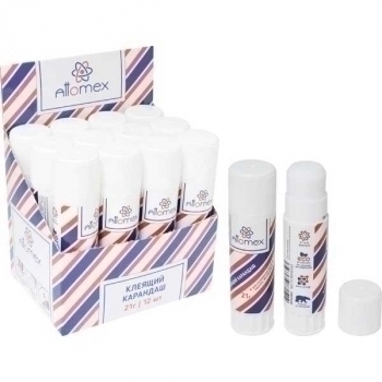 Клей-карандаш Attomex 21 г., PVA основа, в картонном дисплее, арт. 4042032