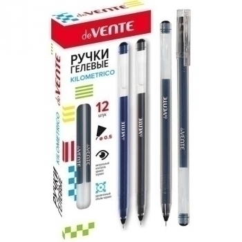 Ручка гелевая deVENTE Kilometrico, 0.5мм, увелич. объем чернил, длина 1200 м, прозр. корпус, черная арт.5051019 Ручка гелевая deVENTE Kilometrico, 0.5мм, увелич. объем чернил, длина 1200 м, прозр. корпус, черная арт.5051019
