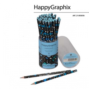 Карандаш Bruno Visconti HB ч/гр. HappyGraphix. Сказочные животные. Динозаврики, трехгранный арт.21-0030/64