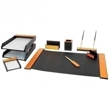 Набор настольный из дерева Delucci, 8 предметов, светлое/черное дерево арт.MBn_08206