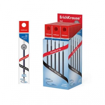 Стержень гелевый ErichKrause для автоматич ручек R-301 Gel Matic 109 мм/0,5 черный (инд. пакет) арт.46976