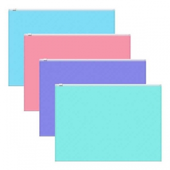 Папка на молнии А4 ErichKrause Fizzy Pastel  ассорти арт.50338
