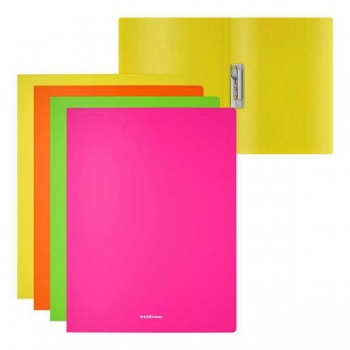 Папка с боковым зажимом А4 ErichKrause Matt Neon ассорти арт.50138