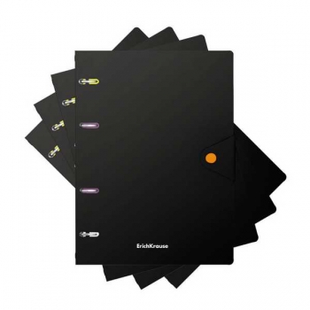 Тетрадь А5 80л на кольцах ErichKrause Accent,  пластиковая обложка, на кнопке, ассорти арт.51429