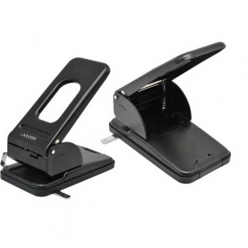 Дырокол (60 л) deVENTE большой мощности, металлич., с линейкой и съемным поддоном, черный, в карт. коробке, арт. 4020100