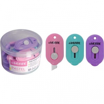 Нож канцелярский deVENTE 09 мм Pastel пластик. направляющее, арт.4090100