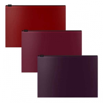 Набор из 3 zip-пакетов пластиковых ErichKrause® Matt Blackberry Marsala, В5, ассорти арт.54995