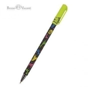 Ручка шариковая Bruno Visconti HappyWrite. Разноцветные зебры, 0,5мм, синяя арт.20-0215/39