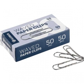 Скрепки канцелярские L50 мм, 50 шт. гофр., без покр., карт. уп. арт.Г50-50