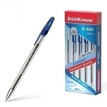 Ручка гелевая ErichKrause R-301 CLASSIC Gel Stick, 0.5, синяя арт.53346