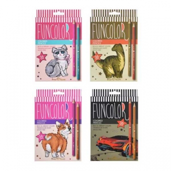 Карандаши Bruno Visconti   36цв  FUNCOLOR пластиковые, трехгранные, 4 вида, в картонной уп. арт.30-0083