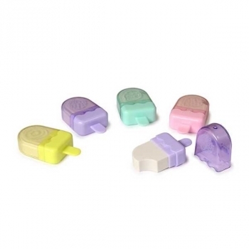 Ластик Bruno Visconti HappyGraphix. Мороженки, в пластик. футляре, 4 цвета арт.42-0024