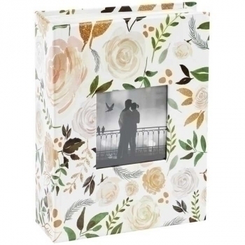 Фотоальбом 13х17см, 100 фото 10х15см, ArtSpace White flowers, ПП карман, переплет-термосварка  арт. PA_22301