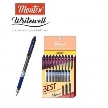 Ручка Montex шариковая Writewell с син. cтержнем, мет. наконечник, резин. держатель арт.Writewell