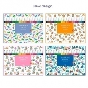 Фломастеры Bruno Visconti  24цв HAPPYCOLOR, 4 вида, в картонной уп.  арт.32-0026