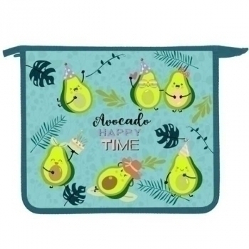 Папка д/тетр. А5 на молнии, картон/пластик арт.ПТ-715 Веселые авокадо