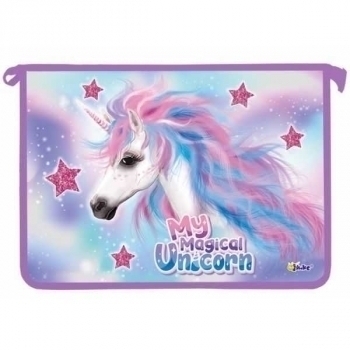 Папка д/тетр. А4 на молнии арт.ПТ-83 Волшебный единорог