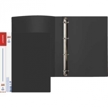 Папка А4 на 4 кольцах 30мм deVENTE Daily 600 мкм, песок, черная арт. 3081414