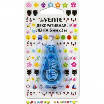 Лента клейкая декоративная deVENTE Emotions 5 мм x 3 м, в пласт. диспенсере, в блист. упаковке, арт.9040103