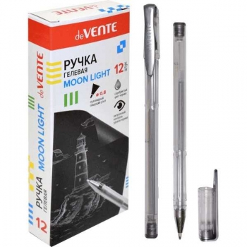 Ручка гелевая deVENTE Moonlight, 0.8мм, чернила с эффектом Highlighter, серебристая арт.5051114