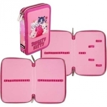 Пенал л/т 2-отдел. большой 205*140*52 deVENTE Sweet Cats, плотный износостойкий текстиль, арт. 7012244