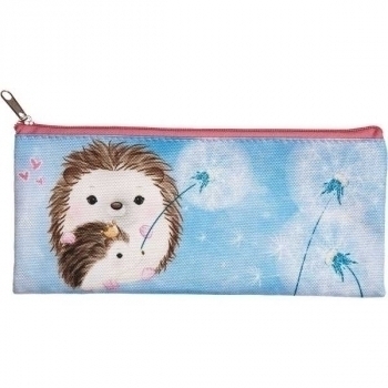 Пенал мягкий плоский 210х90х10мм Attomex Ёжик, текстильный, на молнии арт. 7024202