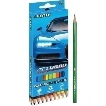 Карандаши deVENTE 18цв Turbo 2М, шестигранные, в картонной уп. арт.5023205