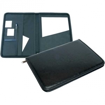 Папка д/документов Attomex  Alfa иск. кожа, 2 карм., отдел. под визитки и ручки, на молнии, черная арт.1040201