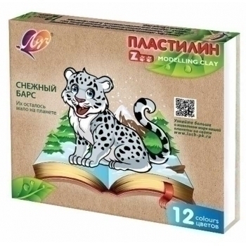 Пластилин ZOO 12 цветов, 180г арт.29С 1722-08