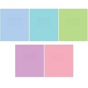 Тетрадь 12л ученическая в косую линейку ArtSpace Однотонная (без надписей), ассорти 5 цветов арт.343075
