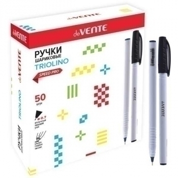 Ручка шариковая deVENTE Triolino Snow, 0.7мм, игольч. узел, Speed Pro, белый трехгран. корп., синяя арт. 5073830
