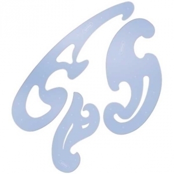 Набор лекал (25,17,12 см) тониров.  прозр. в европодвесе арт.ЛК01