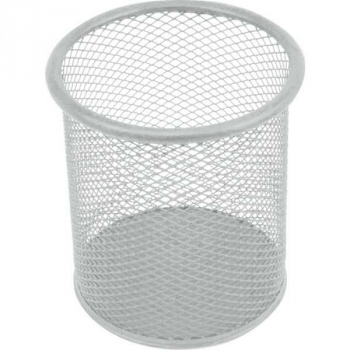 Подставка для ручек deVENTE 8х8х9,8 см, круглая, стальной мэш, серая арт. 4104016