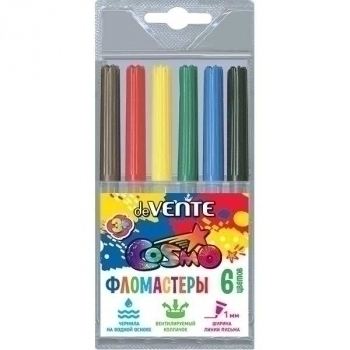 Фломастеры deVENTE 06 цв. в пластиковой упаковке Cosmo, арт. 5080310