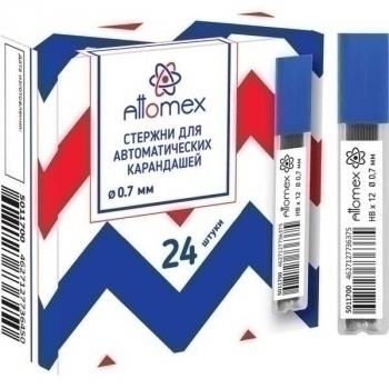 Стержни для автоматич. каранд. 0,7 мм Attomex,  HB, набор 12 шт. арт.5011700 Стержни для автоматич. каранд. 0,7 мм Attomex,  HB, набор 12 шт. арт.5011700