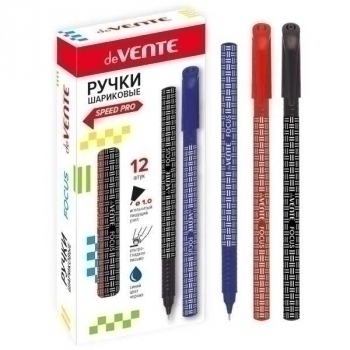 Ручка шариковая deVENTE Focus, 1.0мм, игольч.узел, Speed Pro, цв. корп.с пласт. держ., синяя арт.5073823