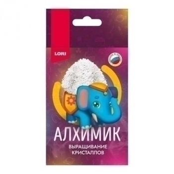 Набор для детского творчества - Выращивание кристаллов. Алхимик. Объемные животные. Голубой слоник арт.Крп-007