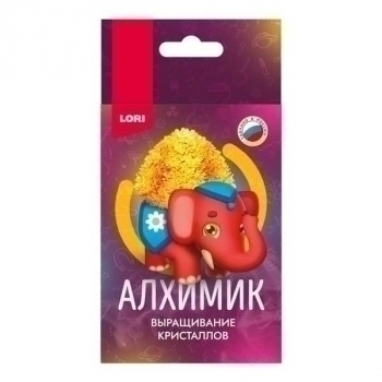 Набор для детского творчества - Выращивание кристаллов. Алхимик. Объемные животные. Красный слоник арт.Крп-009