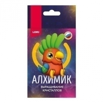Набор для детского творчества - Выращивание кристаллов. Алхимик. Объемные животные. Оранжевый попугай арт.Крп-011