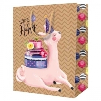 Пакет подарочный 18х23х10см ArtSpace Be happy, крафт арт.K_46092