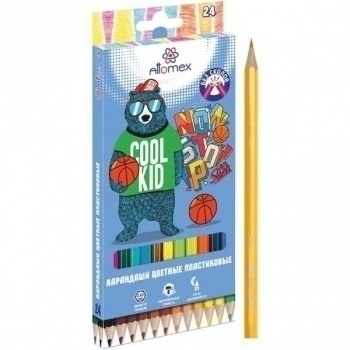 Карандаши Attomex 24цв Be cool 2М, шестигранные, ПЛАСТИКОВЫЕ, в картонной уп. арт.5024610