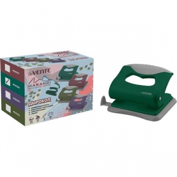 Дырокол (20 л) deVENTE Marandi пластик с каучук. вставкой, с линейкой, в карт. кор., аквамарин арт. 4020206