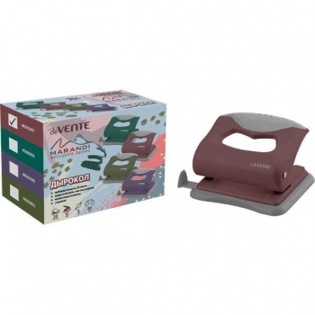 Дырокол (20 л) deVENTE Marandi пластик с каучук. вставкой, с линейкой, в карт. кор., пыльная роза арт. 4020207