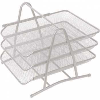 Лоток deVENTE горизонтальный 3-х секционный, стальной мэш, 35х28х29 см, серый арт. 3041010