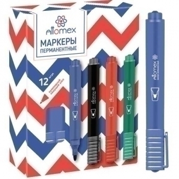 Маркер-перманент Attomex 3 мм, круглый корпус, пулевидный наконечник, синий арт.5043500